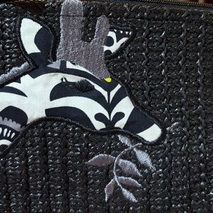Vera Bradley Black and White Cosmetic Bag with Artistic Zebra Design